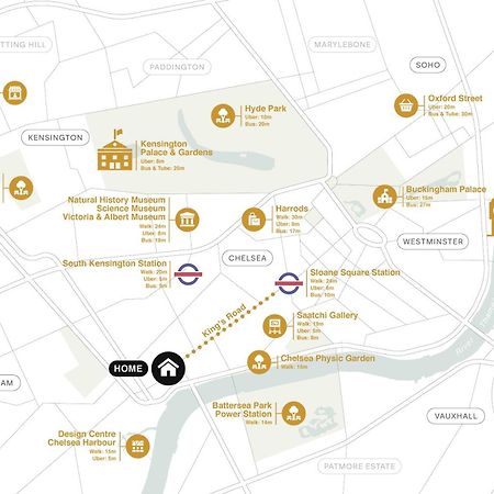 Kings Road Stylish Apartment In Chelsea London Kültér fotó